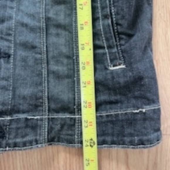 Ralph Lauren Womens Polo Jeans Jacket Jamie Vintage Distressed Black L - Picture 11 of 11